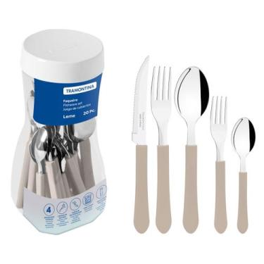 Imagem de Faqueiro Tramontina Leme com Lâminas em Aço Inox e Cabos de Polipropil