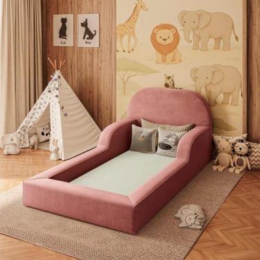 Imagem de Cama Colchão Solteiro Montessoriana Infantil - Balaqui Decor, Rosa
