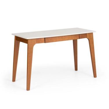 Imagem de Escrivaninha 1 gaveta em Madeira e MDF Preto Happy Artemobili, offwhit