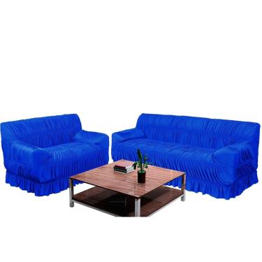 Imagem de Capa De Sofá Em Malha 2 E 3 Lugares 21 Elástico - Azul Royal