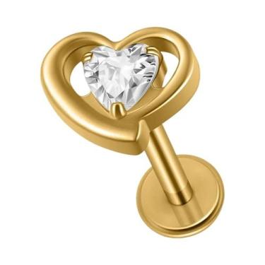 Imagem de Piercing Labret De Titânio Com Zircônia Cúbica E Rosca Interna Para Tr