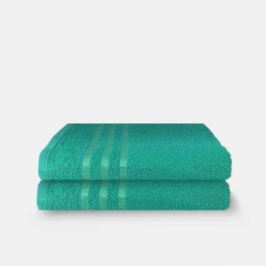 Imagem de Kit 2 Toalhas De Banho 68X130Cm 100% Algodão-Verde Esmeralda - Dugu