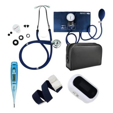 Imagem de Kit Acadêmico De Enfermagem Completo Com Oximetro Cor:Azul - G-Tech, A