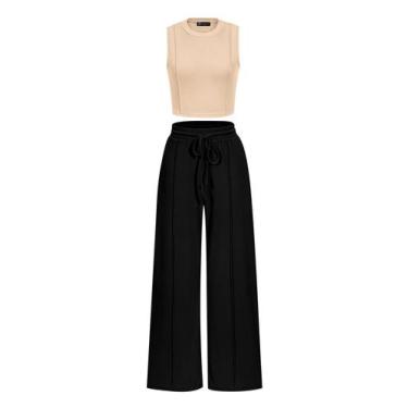 Imagem de Conjunto Feminino de Loungewear PRETTYGARDEN Regata Cropped e Calça XL