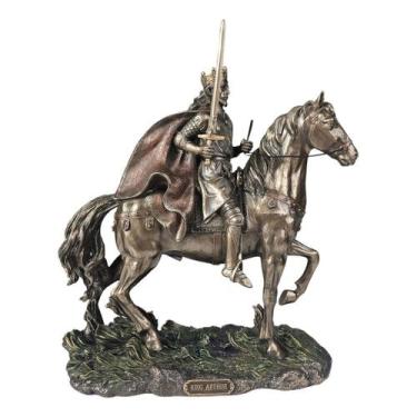 Imagem de Estátua Medieval Rei Arthur Com Detalhes Realistas 26cm - Tenda Mediev
