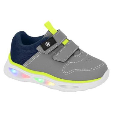 Imagem de Tenis Infantil Menino LED tiras autocolantes Molekinho 2620116, Cinza 