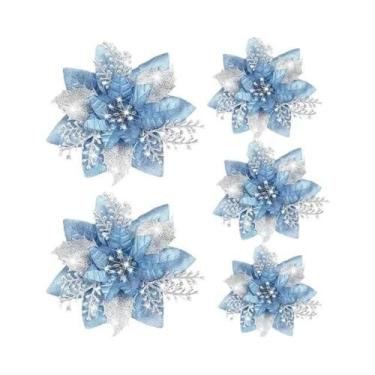 Imagem de Flores De Natal Artificiais Com Glitter, 10-30 Peças, Decoração Para Á