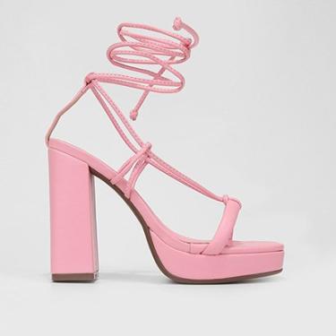 Imagem de Sandália Via Uno Amarração Salto Alto Feminina-Feminino