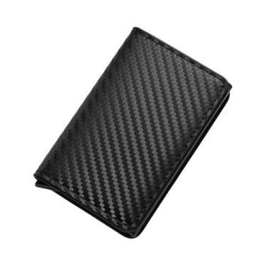 Imagem de Porta-cartões De Crédito RFID Minimalista E Fino, Carteira De Couro PU