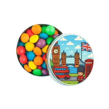 Imagem de Kit 30 Latinhas Lembrancinhas Londres Cor: Prateado - Gil Festa Kids D