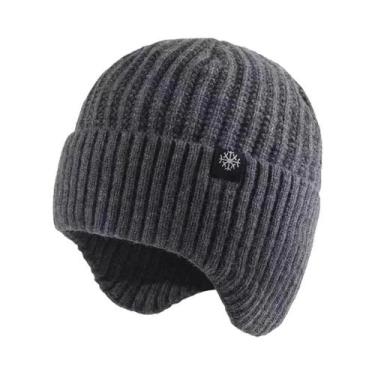 Imagem de Gorro Masculino De Inverno Quente Com Forro De Veludo Grosso, À Prova 