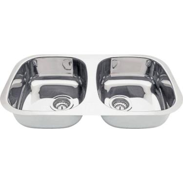 Imagem de Cuba Dupla Inox Acetinado 77X40Cm 34Bl Tramontina 94030103