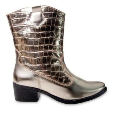 Imagem de Bota Feminina Texana Country Moda Metalizada Ana Caste-Feminino