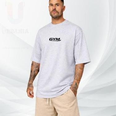 Imagem de Camiseta Oversized Vermelha Over GYM 100 Algodão Premium Streetwear Academia Gola Redonda-Unissex