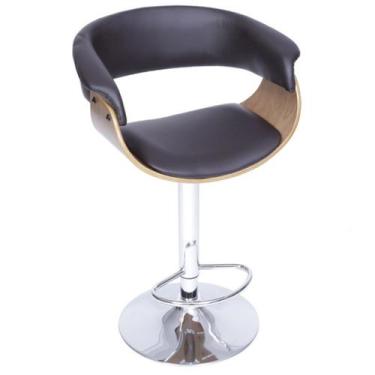 Imagem de Banqueta Bella Ana em PU Base Giratória e Ajuste de Altura - Tatu Bola