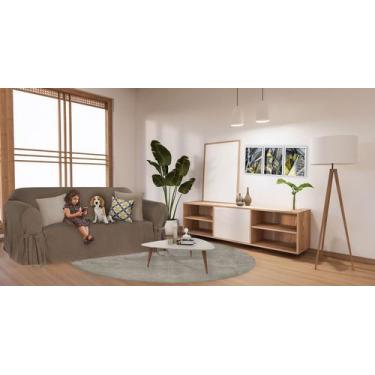 Imagem de Capa para Sofá de 5 lugares até 2,80m em Gorgurão  Decoração Sala Prot