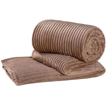 Imagem de Cobertor Napoli Queen Manta Canelada Luxo - Bege - Casa Scarpa