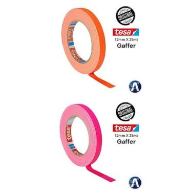 Imagem de KIT 2 Rolos de Fita Tecido Gaffer Tape Fluorescente tesa 12mm x 25m - 
