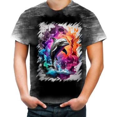 Imagem de Camiseta Desgaste Golfinho Inteligência Arte Pintura 4 - Kasubeck Stor