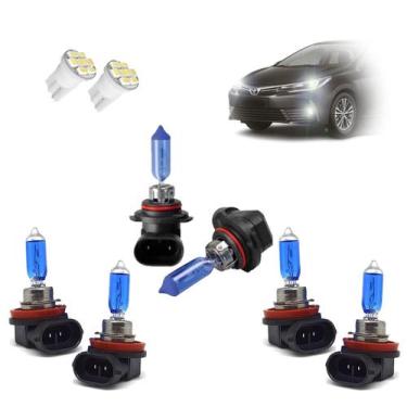 Imagem de Kit Lâmpadas Halógena Super Branca Farol Baixo H11 Alto HB3 e Milha H1