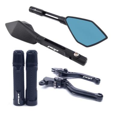 Imagem de Kit Manete Manopla Retrovisor Pop 100 Pop 110 Gravado Laser - NoBrand,
