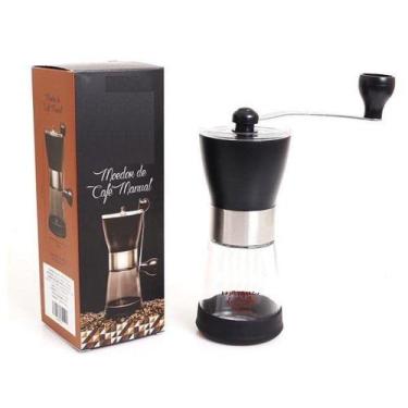 Imagem de Moinho de Café Manual Inox e Vidro  Moedor de Grãos Elegante Estilo Re