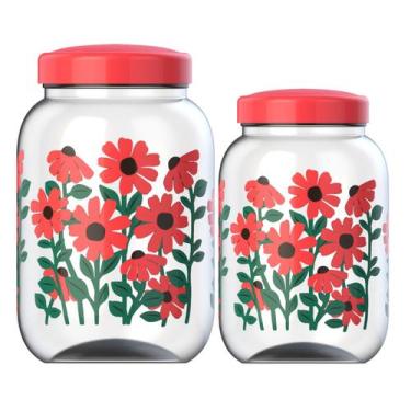 Imagem de Kit 2 Potes Porta Mantimentos Decorados Diversos Modelos 3,6LT e 2,9LT