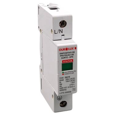 Imagem de DPS Dispositivo Proteção Contra Surto Ourolux 1P 20KA