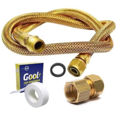 Imagem de Kit Gás Seguro 1m NBR 14177 Anti-Vazamento Alta Temp - MACFLEX, Compat