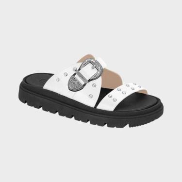 Imagem de Sandália Papete Feminina Moleca Flatform, Branco, 36
