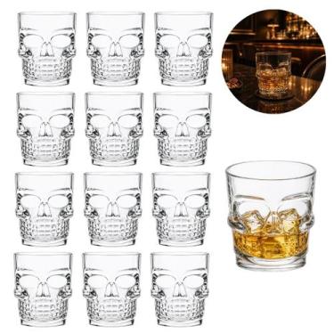 Imagem de 12 Copos de Vidro Caveira 300ml Resistentes Estilo Bar - Freecom