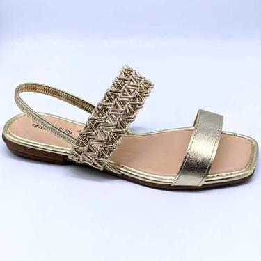 Imagem de Sandália Feminina Mississipi Rasteirinha Estilo Conforto J0441, Champa