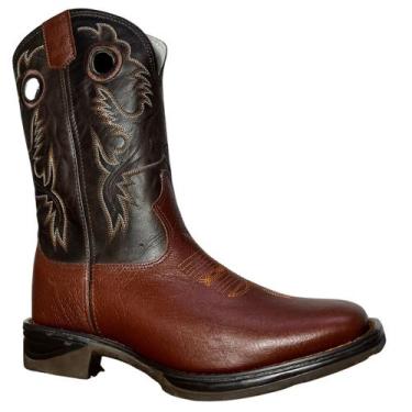 Imagem de Bota Texana Masculina Bico Quadrado Crazy Tabaco Jump Texas Rodeo ref: