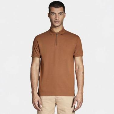 Imagem de Camisa Polo Aramis Piquet Zip In25 Marrom Masculino, GG
