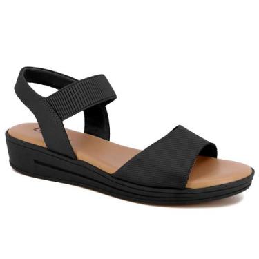 Imagem de Sandália Feminina Plataforma Preto Usaflex MM0701, 38