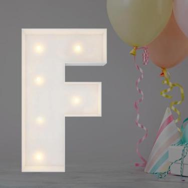 Imagem de Balão de mosaico Marquee Light Up Letters de 2 pés F para decoração de