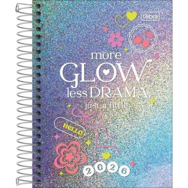 Imagem de Agenda Espiral Diária 11,7 x 16,4 cm Glow 2026 - More Glow Less Drama,