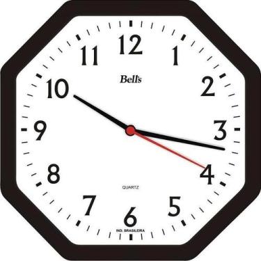 Imagem de Relógio De Parede Oitavado Preto 22cm - Bell S