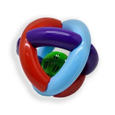 Imagem de Bola Maluquinha Com Chocalho Brinquedo Bebê Cor Colorida - Mercotoys, 