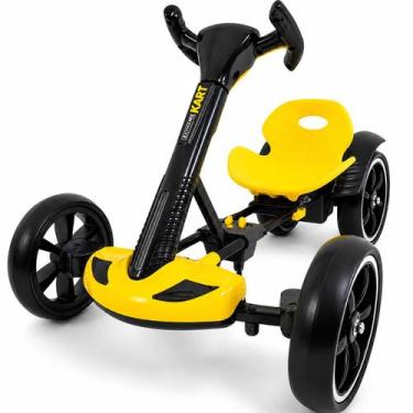 Imagem de Carrinho Kart Elétrico Infantil Multmaxx Luz LED e Som, Amarelo