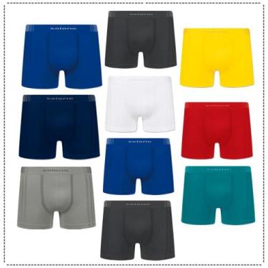 Imagem de Kit com 10 cuecas Selene Boxer Poliamida sem costura, Sortidas, P