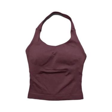 Imagem de Top De Yoga Sem Costura Para Mulheres, Com Alças Longas E Costas Abert