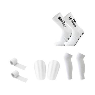 Imagem de Conjunto De Meias Antiderrapantes Para Futebol, Basquete Com Protetore