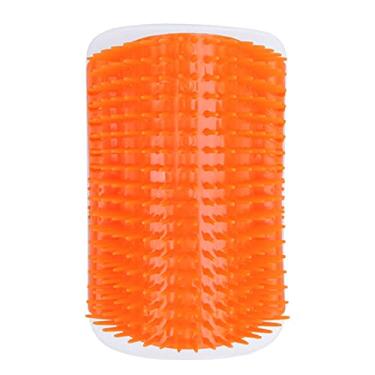 Imagem de Gato de estimação escova pente gato esfrega self-groomer gato brinquedo zero cerdas gato scratcher laranja CUICI
