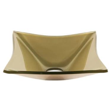 Imagem de CUBA DE VIDRO QUADRADA 31CM CHAMPANHE