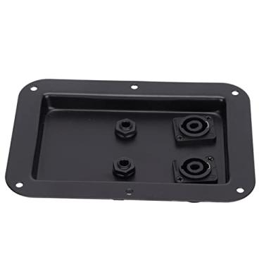 Imagem de Caixa de junção de alto-falante, placa de tomada de 4 núcleos, caixa de junção de alto-falante de plugue duplo 6,35, 2 x soquete XLR, para palco de som e estúdio de gravação