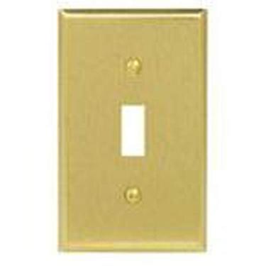Imagem de Leviton 81001 Placa de parede com interruptor de dispositivo de 1 aparelho, tamanho padrão, suporte de dispositivo, latão