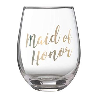 Imagem de Lillian Rose Gold Maid of Honor Taça de vinho sem haste, 1 unidade (pacote com 1)