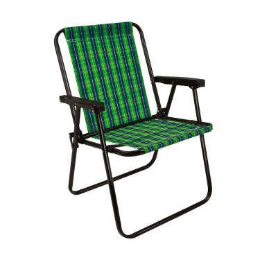 Imagem de Cadeira De Área Varanda Lazer Jardim Piscina Camping Xadrez Aço Até 110kg - Mor