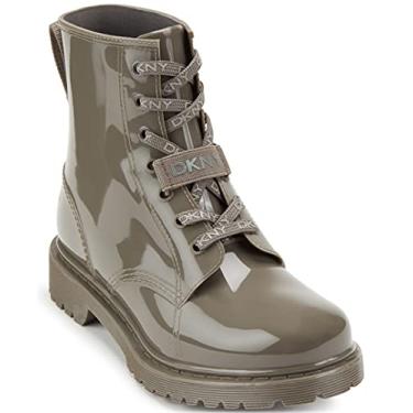 Imagem de DKNY Bota de chuva feminina clássica com cadarço metálico brilhante, estanho, 5